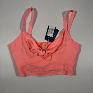 Universal Threads Women's Coral Bow Crop Top Size Small NWT